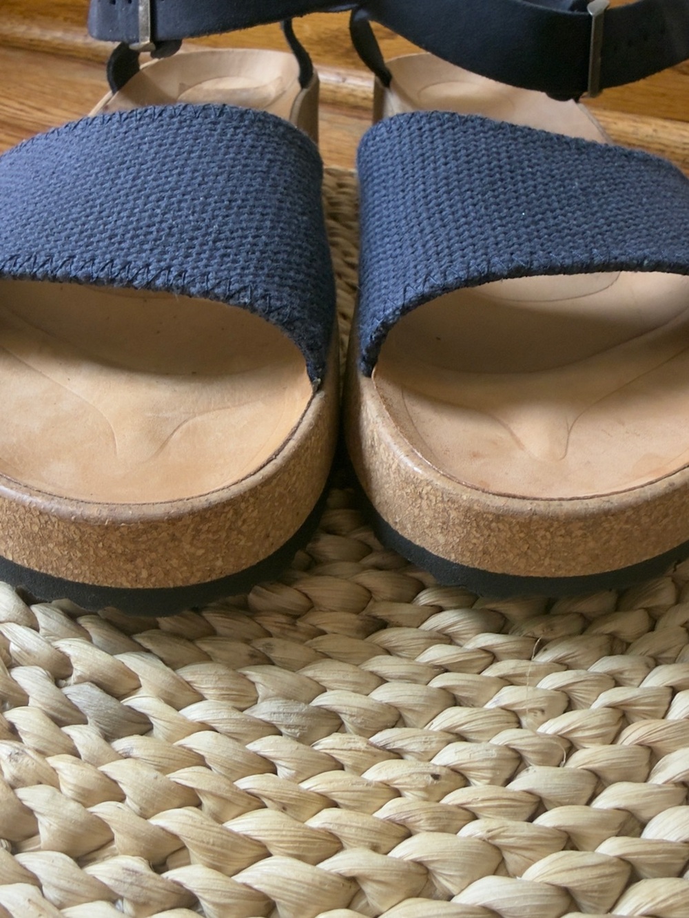 Papillio Navy Ankle-Strap Platform Sandals 8 - Picture 9 of 9